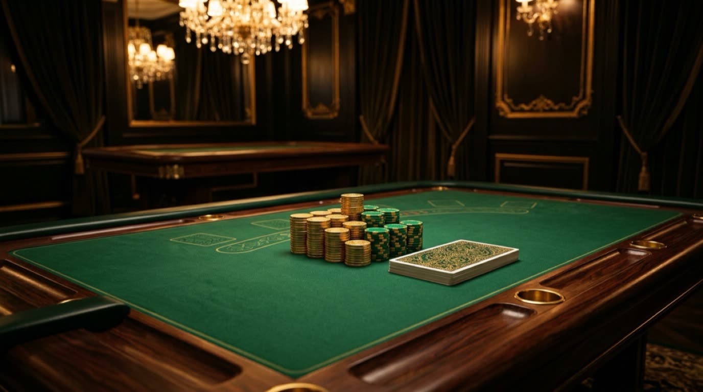 The Jacobean Gaming Salon card room with mahogany bookcases and green baize tables
