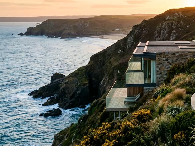 Dramatic coastal bluff resort overlooking Atlantic ocean